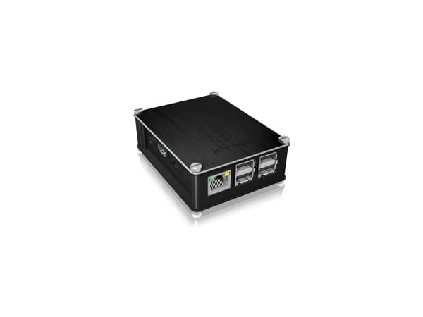 ICY BOX IB-RP102 - Fodral - aluminium - svart - för Raspberry Pi 2 Model B, 2 Model B V1.2, 3 Model B