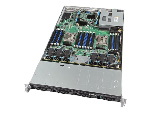 Intel Server System R1304WT2GSR - Server - rackmonterbar 1U - toveis - ingen CPU inntil - RAM 0 GB - SATA - hot-swap 3.5" brønn(er) - uten HDD - Giga Sort, Metallisk
