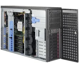 Supermicro GPU SuperWorkstation 7049GP-TRT - Tower 4U - ingen CPU upp till - RAM 0 GB - ingen HDD - AST2500 - Gigabit Ethernet, 10 Gigabit Ethernet -