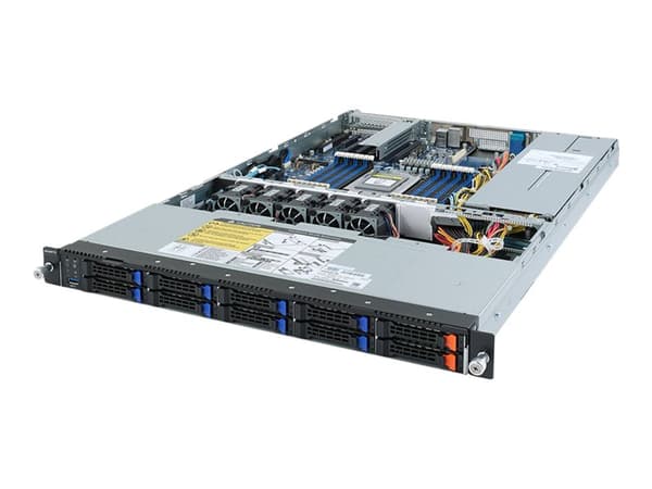 Gigabyte R152-Z31 (rev. 100) - Server - rackmonterbar - 1U - 1-veis - ingen CPU inntil - RAM 0 GB - SATA/PCI Express - hot-swap 2.5" brønn(er) - uten Sort
