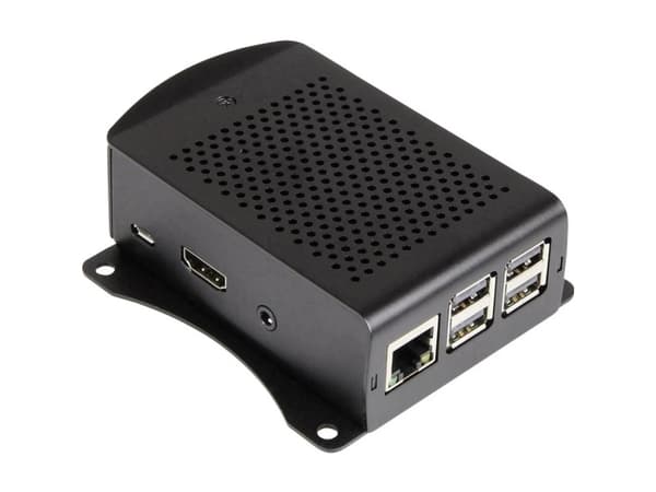 Joy-it rb-alucase+06 SBC-kotelo Sopii: Raspberry Pi kiinnityslenkillä Musta