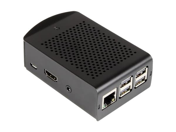 Joy-it rb-alucase+06 SBC-kotelo Sopii: Raspberry Pi kiinnityslenkillä Musta