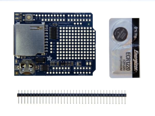 Adafruit 1141, Dataloggingsskjold, Arduino, 70 mm, 53 mm, 17 mm, 22 g