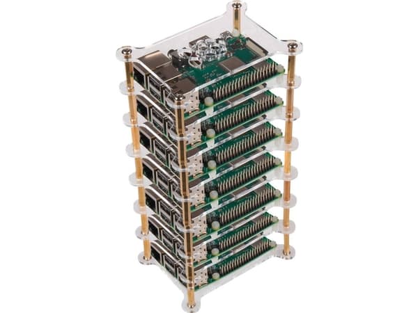 Joy-iT RB-CASE+19, Ask, Raspberry Pi, Guld, Silver, Transparent, Akrylglas, 202 mm, 104 mm