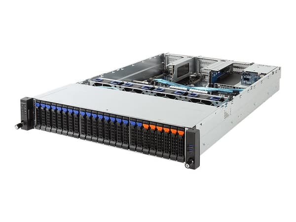 Gigabyte R281-Z91 (rev. 100) - Server - rackmonterbar - 2U - toveis - ingen CPU - RAM 0 GB - PCI Express - hot-swap 2.5" brønn(er) - uten HDD - AST25