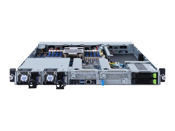 Gigabyte E162-220 (rev. 100) - Server - rackmonterbar - 1U - 1-veis - ingen CPU inntil - RAM 0 GB - SATA - hot-swap 2.5" brønn(er) - uten HDD - AST26