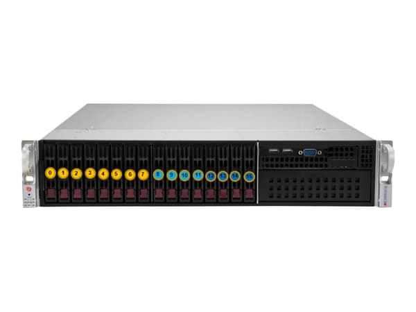 Supermicro Mainstream SuperServer 220P-C9R - Server - rackmonterbar - 2U - toveis - ingen CPU inntil - RAM 0 GB - SAS - hot-swap 2.5" brønn(er) - ute