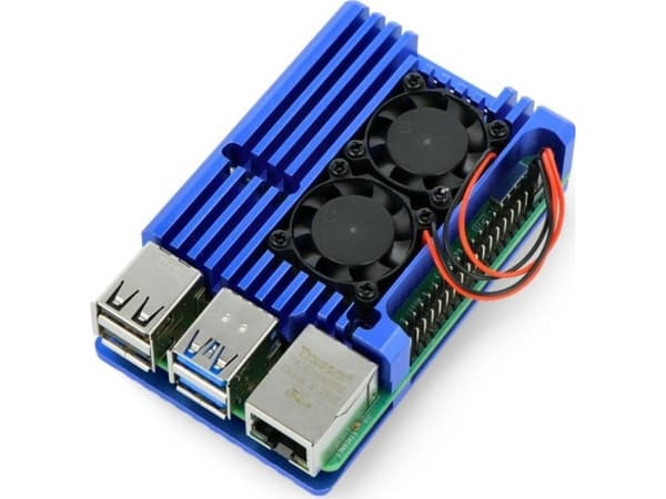 JustPi-deksel med to vifter Raspberry Pi 4B (ODS-15888)