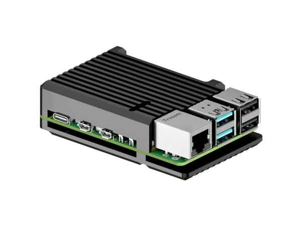 Joy-iT Aluminum case, Case, Raspberry Pi 5, Raspberry Pi, Black, Aluminium, 87 mm