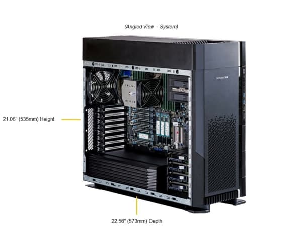 Supermicro SuperWorkstation 551A-T - FT 5U - ingen CPU inntil - RAM 0 GB - uten HDD - ingen grafikk - Gigabit Ethernet, 10 Gigabit Ethernet - uten OS