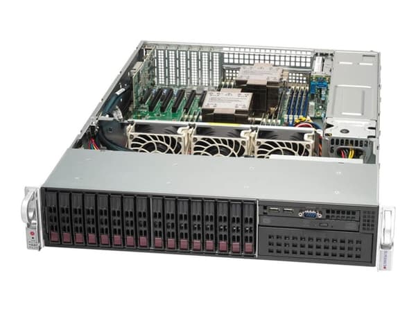 Supermicro Mainstream SuperServer 221P-C9R - Server - rackmonterbar 2U - ingen CPU inntil - RAM 0 GB - SATA/SAS - hot-swap 2.5" brønn(er) - uten HDD Sølv
