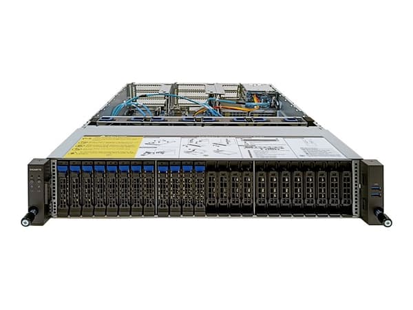 Gigabyte R282-Z97 (Rev. A00) - Server - rackmonterbar - 2U - 1-veis - ingen CPU inntil - RAM 0 GB - SATA/SAS/NVMe - hot-swap 2.5" brønn(er) - uten HD