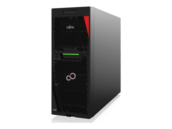Fujitsu PRIMERGY TX1330 M6 - Server - UCFF 1 x Xeon E-2488 / inntil 5.6 GHz - RAM 32 GB - SATA/SAS - hot-swap 2.5" brønn(er) - uten HDD - Gigabit Eth Sort, Rød