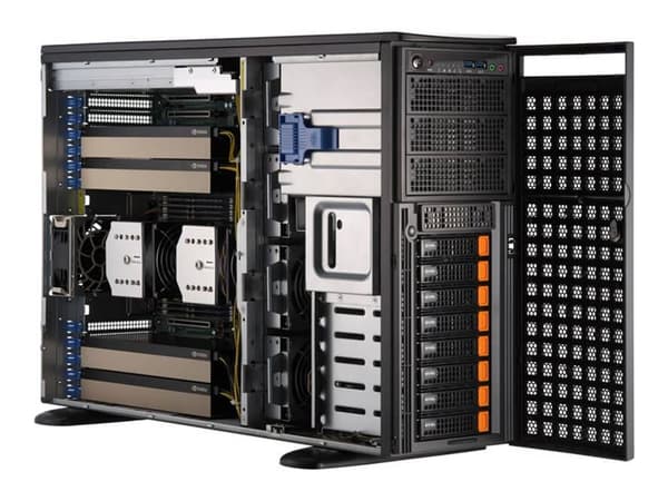 Supermicro GPU SuperServer 741GE-TNRT - Rackmonterbar 4U - ingen CPU inntil - RAM 0 GB - uten HDD - 10 Gigabit Ethernet - uten OS - monitor: ingen - Sort