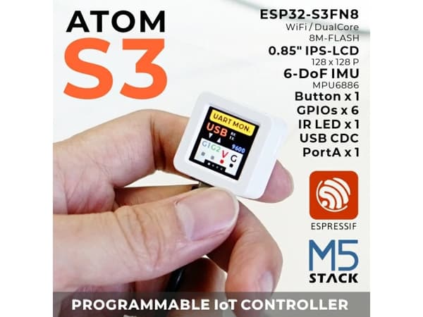 M5Stack C123, Controller, M5, M5Stack, Flerfarget, Hvit, LCD, 2,16 cm (0.85")