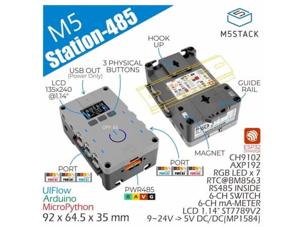 M5Stack K123, NB-IoT/Cat-M-modul, M5, M5Stack, Grå, ABS, Polykarbonat (PC), 0 - 60 °C