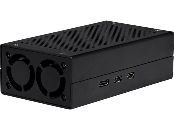 Raspberry Pi RB-ALUCASEP5-M2, Ask, Raspberry Pi, Raspberry Pi, Svart, Gjuten aluminium, 108 mm
