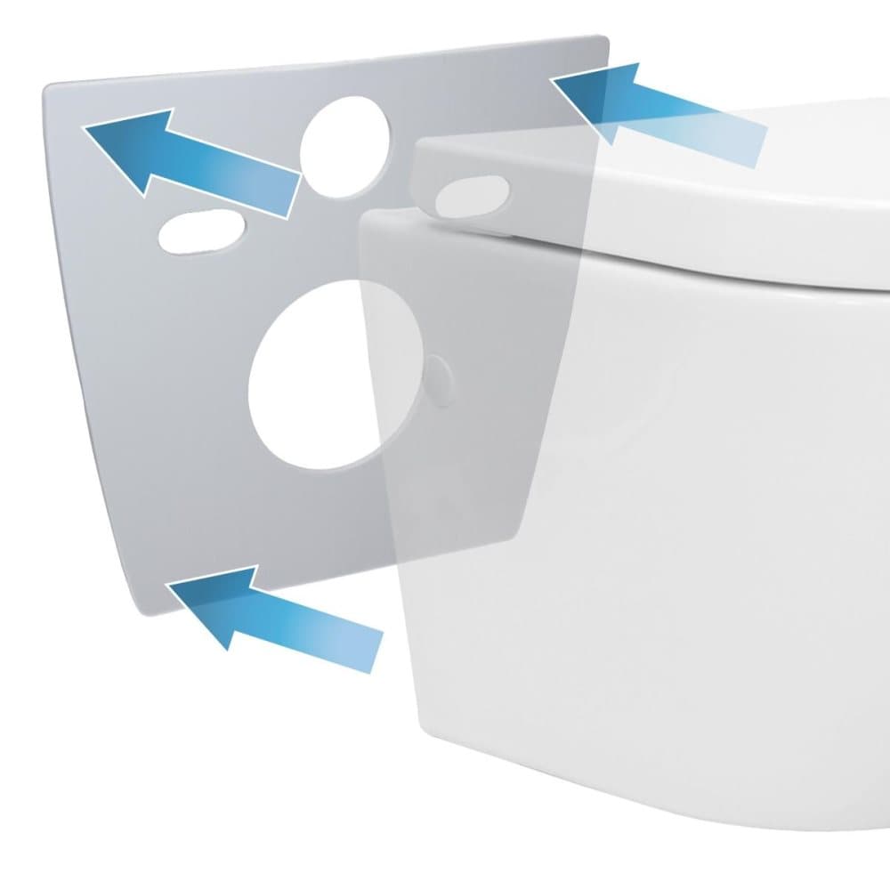 ECD Germany lydisolering til væghængte toiletter og vægmonteret bidet 360x320 mm - universelt anvendelig - lavet af elastisk PE-skum - grå -