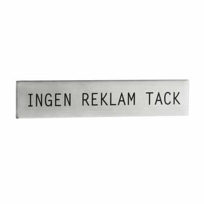 Ingen Reklam Tack Skylt Beslagsboden Borstat Stål