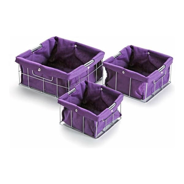 Set med stapelbara förvaringslådor Versa 3 Delar (26 x 12 x 26 cm)