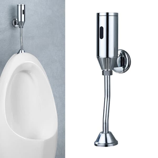 Urinal Spuleventil, Automatisk Induktion, Vandbesparende Design, Holdbar Kobberkonstruktion,Sølv