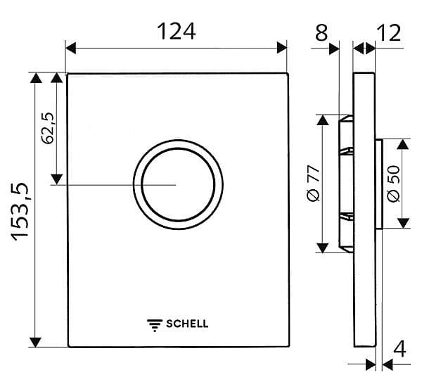 Skjult urinalcisterne - udvendigt element Compact II Edition mekanisk hvid