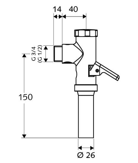 Schellomat toiletskyl med greb 3/4" krom