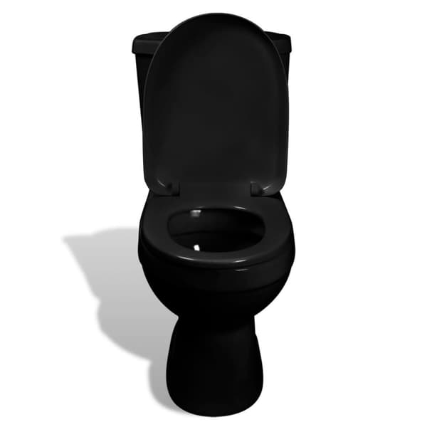vidaXL Toalett med sisterne svart