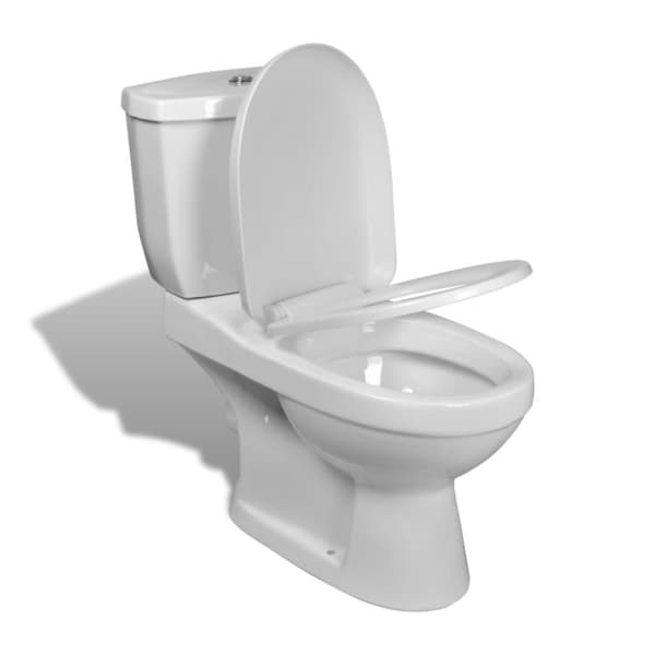vidaXL Toalett med cistern vit
