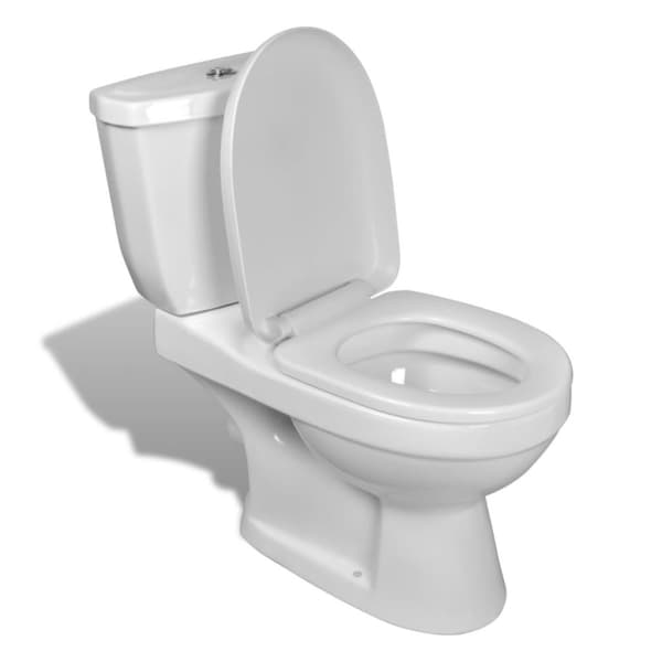 vidaXL Toalett med cistern vit