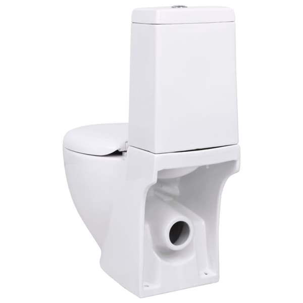 vidaXL keramisk toilet med afløb bagpå hvid