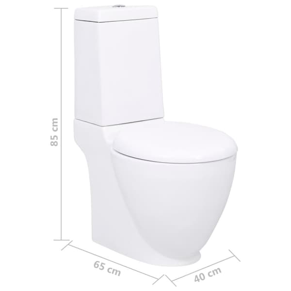 vidaXL keramisk toilet med afløb bagpå hvid