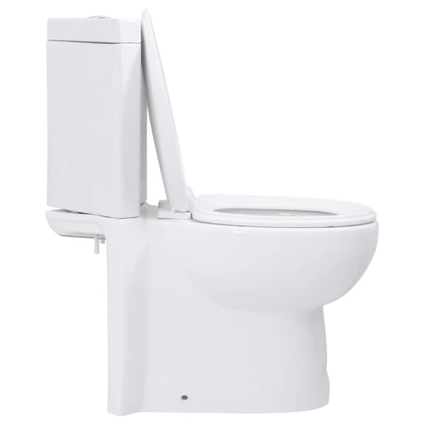vidaXL keramisk hjørnetoilet hvid
