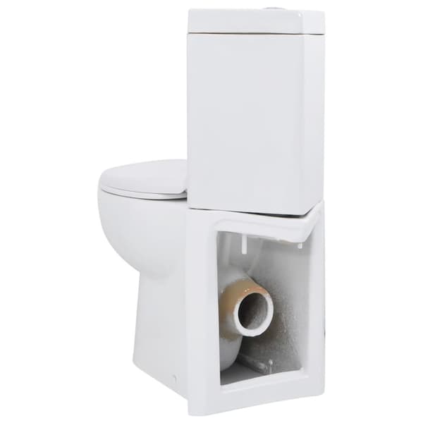 vidaXL keramisk hjørnetoilet hvid