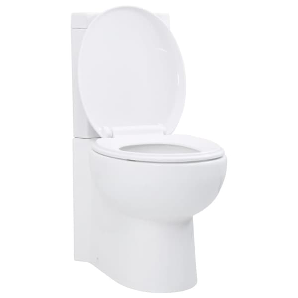 vidaXL keramisk hjørnetoilet hvid