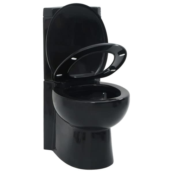 vidaXL keramisk hjørnetoilet sort