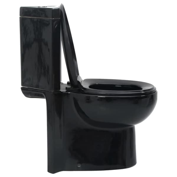 vidaXL keramisk hjørnetoilet sort