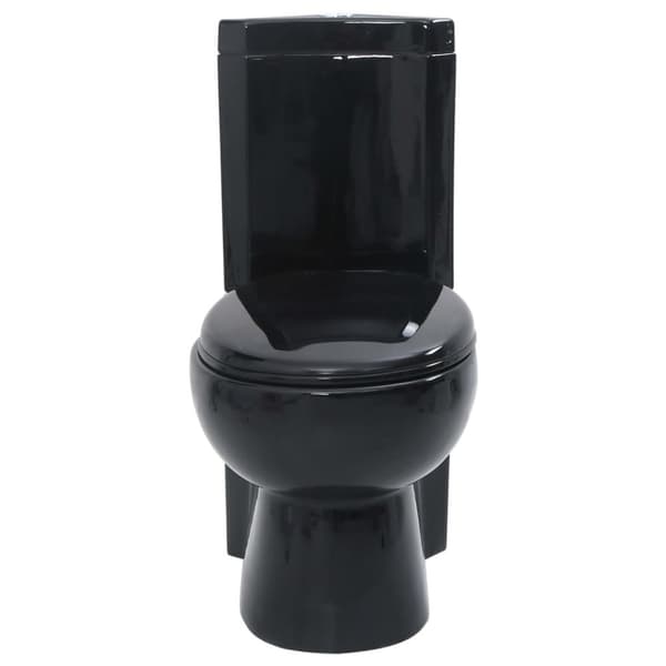 vidaXL keramisk hjørnetoilet sort