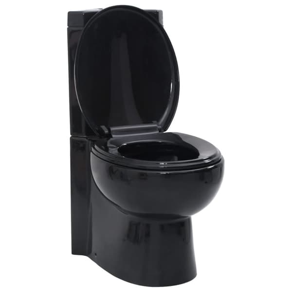 vidaXL keramisk hjørnetoilet sort
