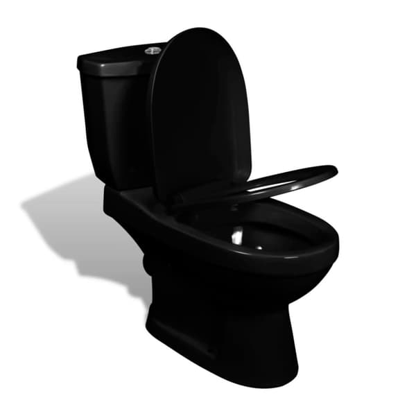 vidaXL toilet med cisterne sort