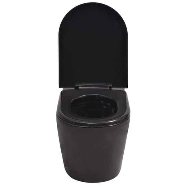 vidaXL væghængt toilet keramisk sort
