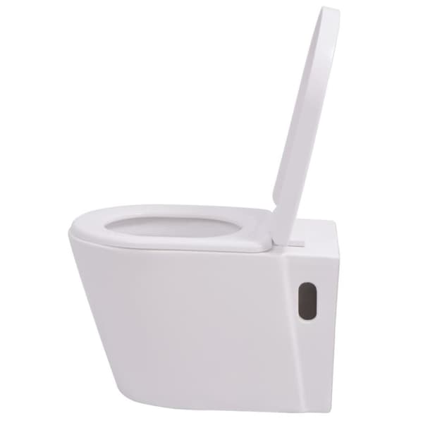 vidaXL Seinäkiinnitettävä WC Keraaminen Valkoinen