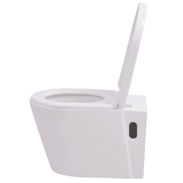 vidaXL væghængt toilet med skjult cisterne keramik hvid