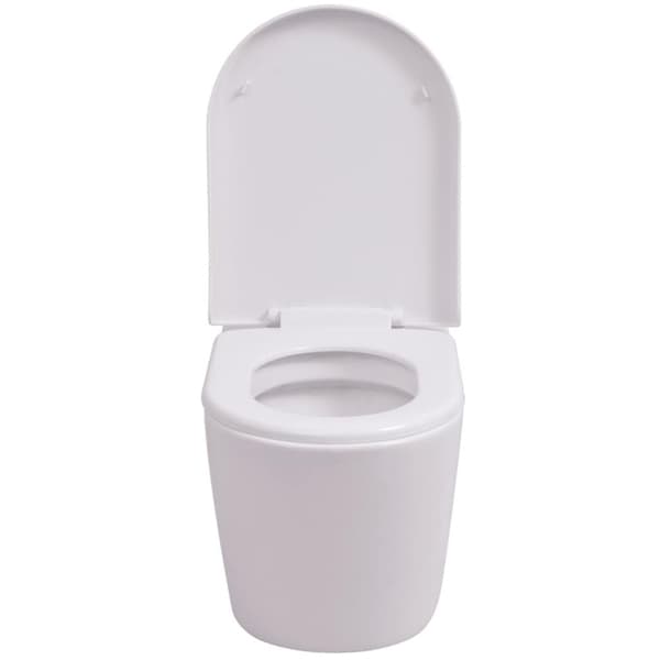 vidaXL væghængt toilet med skjult cisterne keramik hvid