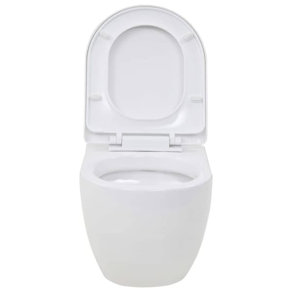 vidaXL væghængt toilet med skjult cisterne keramik hvid