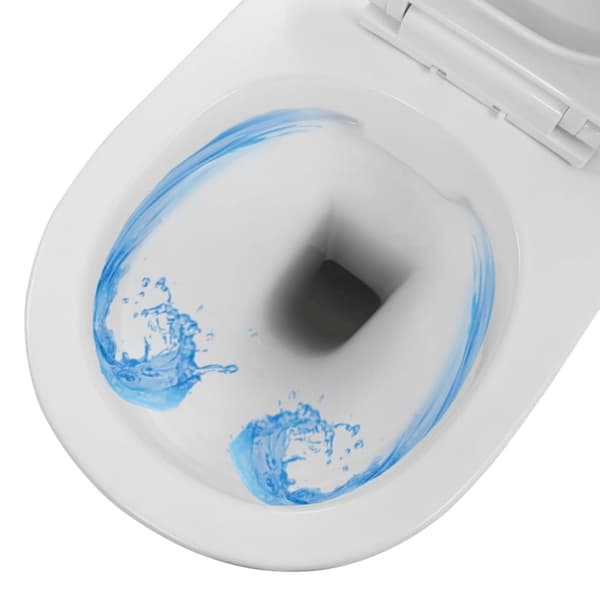 vidaXL væghængt toilet uden kant keramik hvid