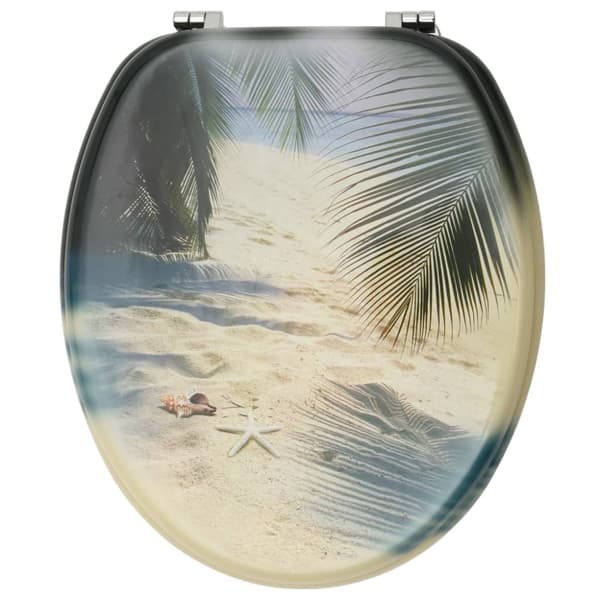 toiletsæder med låg 2 stk. MDF stranddesign