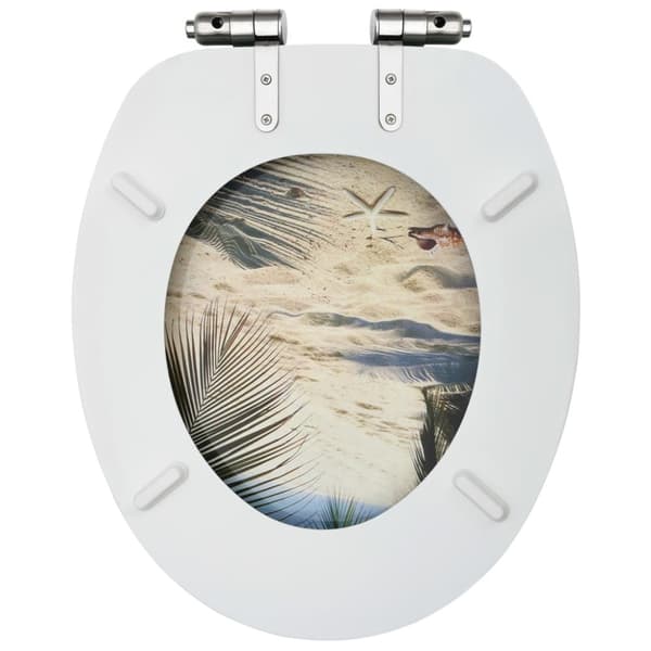toiletsæder med soft close-låg 2 stk. MDF stranddesign