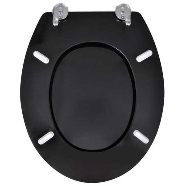 WC-istuimet hard-close-kansilla 2 kpl MDF musta