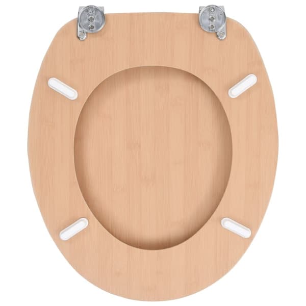 toiletsæde med låg MDF bambusdesign